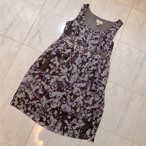 Loft Purple and Gray Sleeveless Dress. Side zipper. Lined. Light and flowy.EUC